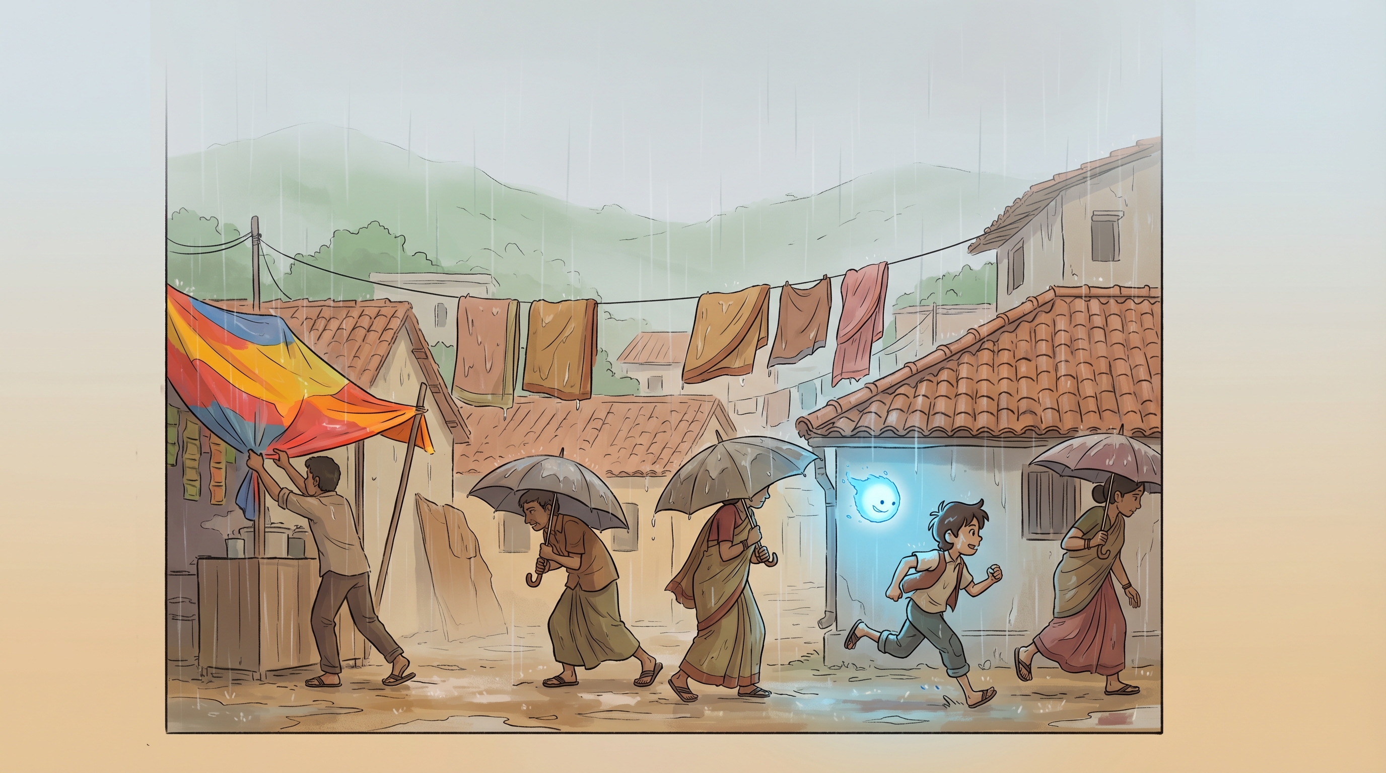 Willowbrook town in the monsoon rain