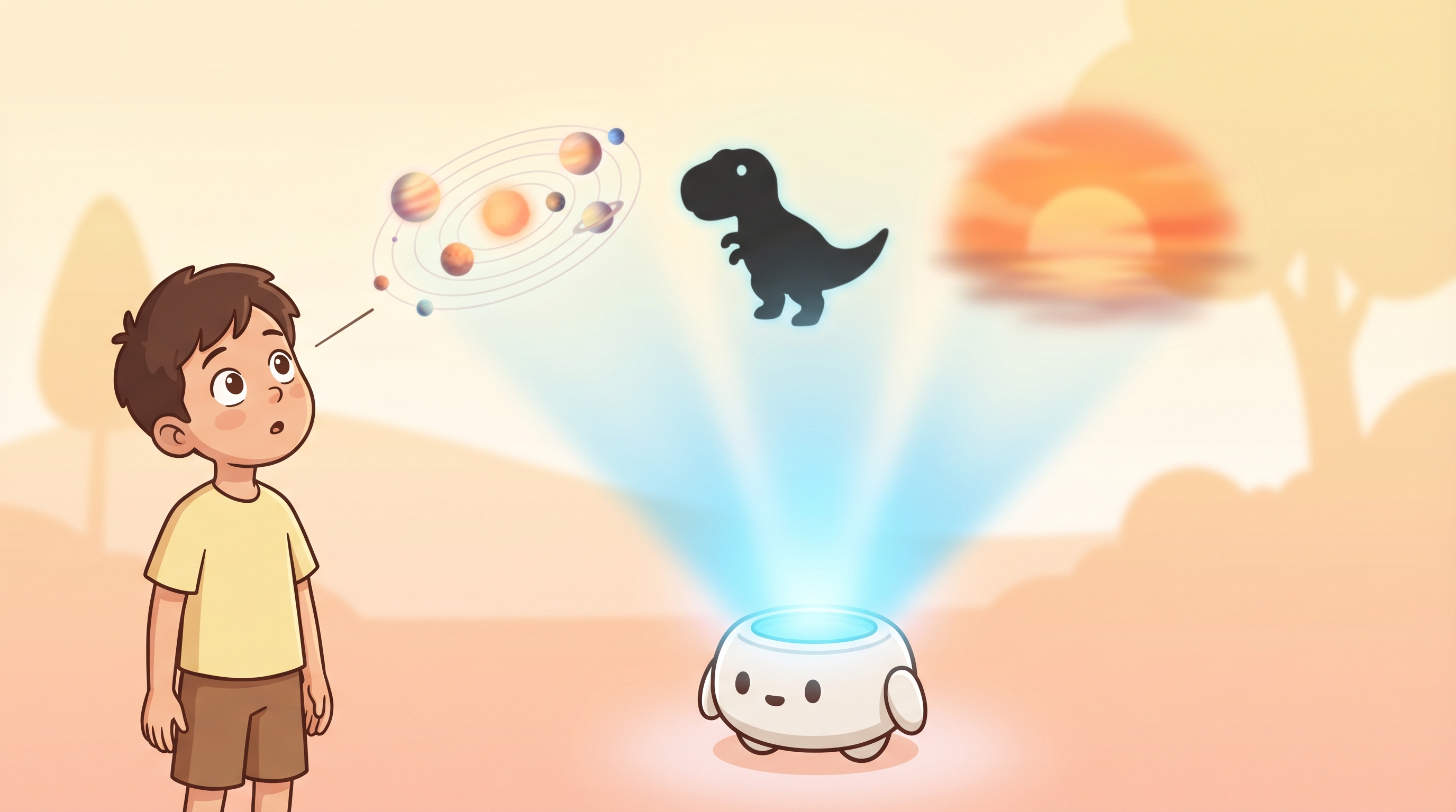 Spark projecting holographic planets and dinosaurs